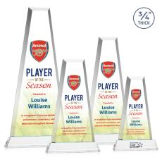 Imperial  Full Color Clear on Newhaven Base Obelisk Crystal Award - Crystal Pillar Awards