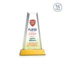 Imperial Full Color Amber on Newhaven Base Obelisk Crystal Award