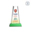 Imperial Full Color Green on Newhaven Base Obelisk Crystal Award