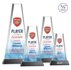 Imperial  Full Color Black on Newhaven Base Obelisk Crystal Award - Sales Awards