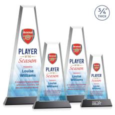 Imperial  Full Color Black on Newhaven Base Obelisk Crystal Award - Full Color Awards