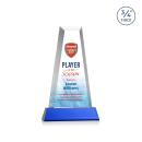 Imperial Full Color Blue on Newhaven Base Obelisk Crystal Award