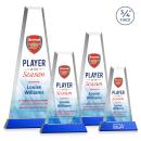 Imperial Full Color Blue on Newhaven Base Obelisk Crystal Award