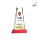 Imperial Full Color Red on Newhaven Base Obelisk Crystal Award