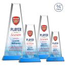 Imperial Full Color Sky Blue on Newhaven Base Obelisk Crystal Award