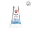 Imperial Full Color White on Newhaven Base Obelisk Crystal Award