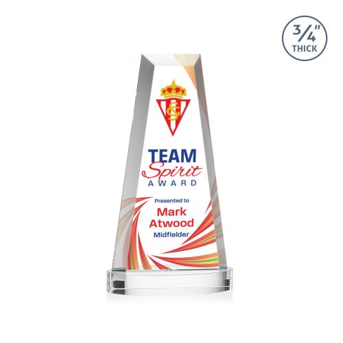 Corporate Awards - Crystal Awards - Imperial Full Color Clear on Alberton Base Obelisk Crystal Award