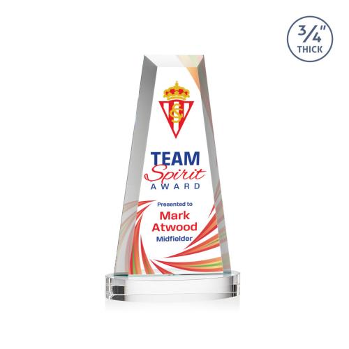 Corporate Awards - Crystal Awards - Imperial Full Color Clear on Alberton Base Obelisk Crystal Award