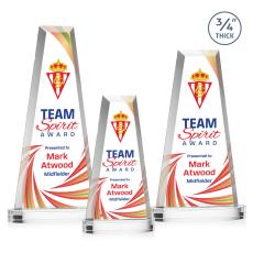 Imperial Full Color Clear on Alberton Base Obelisk Crystal Award - Crystal Pillar Awards
