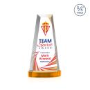 Imperial Full Color Amber on Alberton Base Obelisk Crystal Award