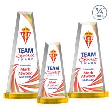 Imperial Full Color Gold on Alberton Base Obelisk Crystal Award - Crystal Awards