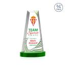 Imperial Full Color Green on Alberton Base Obelisk Crystal Award