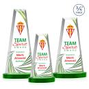 Imperial Full Color Green on Alberton Base Obelisk Crystal Award