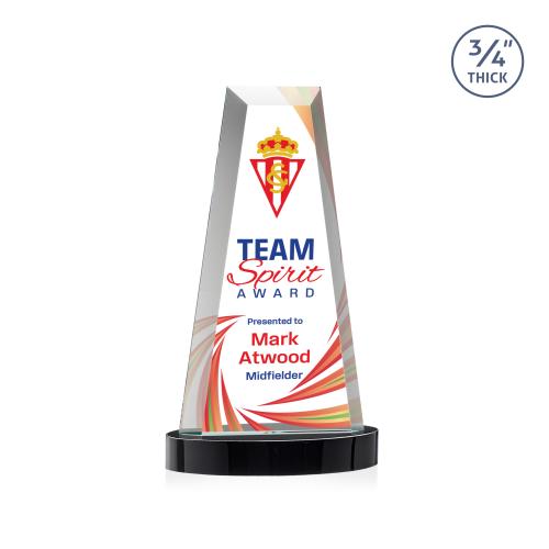 Corporate Awards - Crystal Awards - Imperial Full Color Black on Alberton Base Crystal Award
