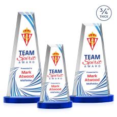 Imperial Full Color Blue on Alberton Base Obelisk Crystal Award - Full Color Awards