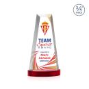 Imperial Full Color Red on Alberton Base Obelisk Crystal Award