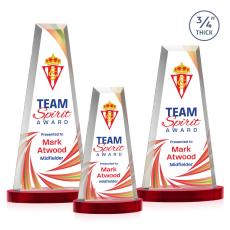 Imperial Full Color Red on Alberton Base Obelisk Crystal Award - Full Color Awards