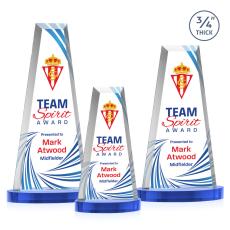 Imperial Full Color Sky Blue on Alberton Base Obelisk Crystal Award - Newest Additions