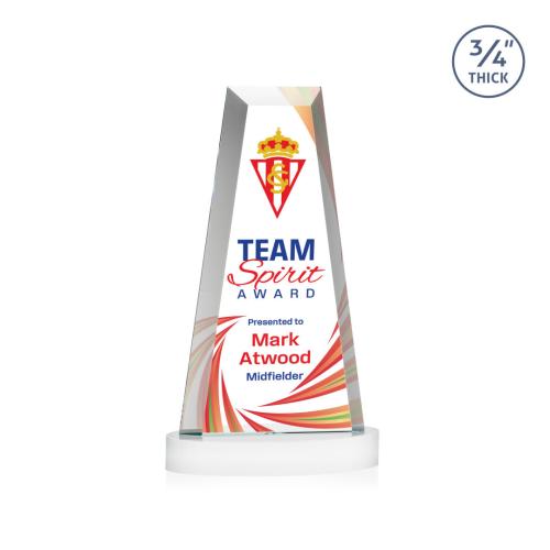 Corporate Awards - Crystal Awards - Imperial Full Color White on Alberton Base Obelisk Crystal Award