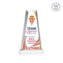 Imperial Full Color White on Alberton Base Obelisk Crystal Award
