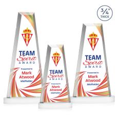 Imperial Full Color White on Alberton Base Obelisk Crystal Award - Newest Additions