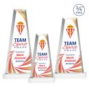 Imperial Full Color White on Alberton Base Obelisk Crystal Award