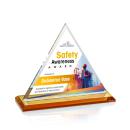 Dresden Full Color Amber Pyramid Crystal Award