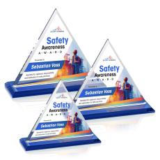 Dresden Full Color Blue Pyramid Crystal Award - Full Color Awards
