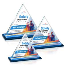 Dresden Full Color Sky Blue Pyramid Crystal Award - Full Color Awards