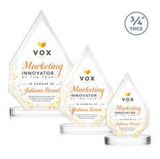 Hawthorne Full Color Clear on Alberton Base Peak Crystal Award - Sales Awards