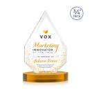 Hawthorne Full Color Amber on Alberton Base Peak Crystal Award