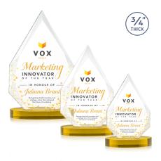 Hawthorne Full Color Gold on Alberton Base Peak Crystal Award - Sales Awards