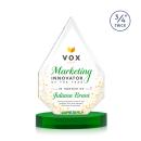 Hawthorne Full Color Green on Alberton Base Peak Crystal Award