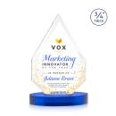 Hawthorne Full Color Blue on Alberton Base Peak Crystal Award