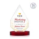 Hawthorne Full Color Red on Alberton Base Peak Crystal Award