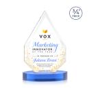 Hawthorne Full Color Sky Blue on Alberton Base Peak Crystal Award