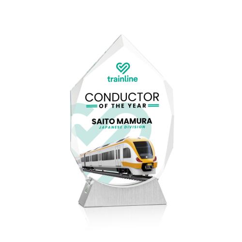 Corporate Awards - Crystal Awards - Westmore Full Color Arch & Crescent Crystal Award