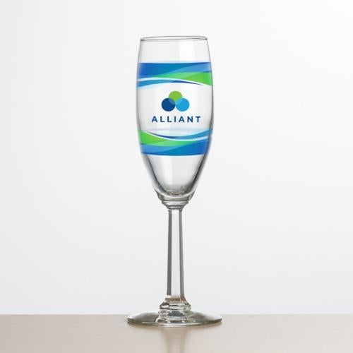 Corporate Recognition Gifts - Etched Barware - Fairview Flute - Full Color