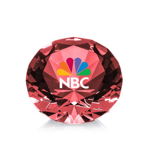 Corporate Awards - Crystal Awards - Gemstone Full Color Ruby Crystal Award