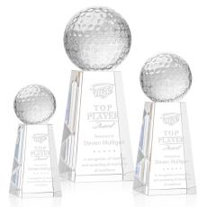 Golf Ball Spheres on Novita Base Crystal Award - Crystal Awards