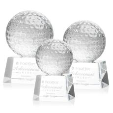 Golf Ball Spheres on Robson Base Crystal Award - Crystal Awards