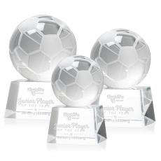 Soccer Ball Spheres on Robson Base Crystal Award - Soccer Awards