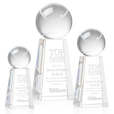 Tennis Ball Spheres on Novita Base Crystal Award - Tennis Awards