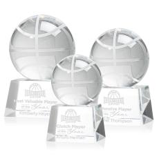 Basketball Spheres on Robson Base Crystal Award - Basketball Awards