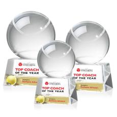 Tennis Ball Full Color Spheres on Robson Crystal Award - Crystal Awards