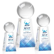 Tennis Ball Full Color Spheres on Novita Crystal Award - Tennis Awards