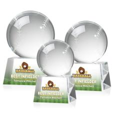 Baseball Full Color Spheres on Robson Crystal Award - Full Color Awards