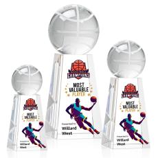Basketball Full Color Spheres on Novita Crystal Award - Full Color Awards