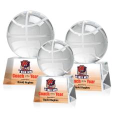 Basketball Full Color Spheres on Robson Crystal Award - Basketball Awards