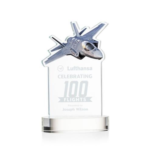 Corporate Awards - Crystal Awards - Top Gun Clear on Alberton Base Abstract / Misc Crystal Award